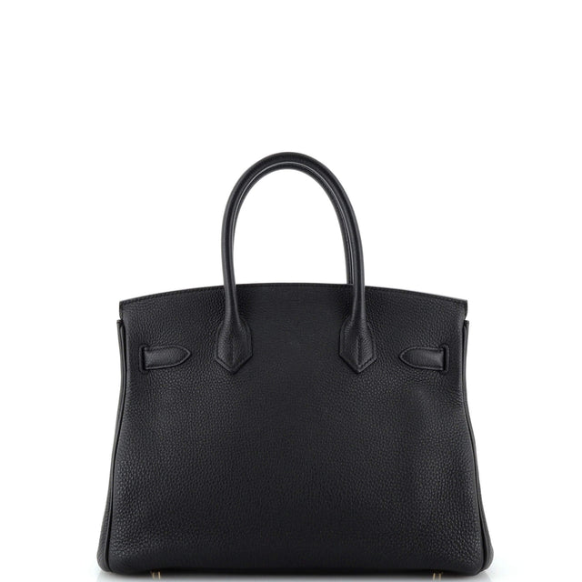 Hermes Birkin Handbag Black Togo with Gold Hardware 30