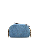 Gucci Pearly GG Marmont Shoulder Bag Matelasse Denim Small