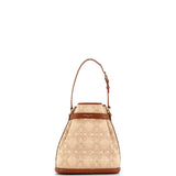 Christian Dior C'est Bucket Bag Cannage Embroidered Raffia with Leather Medium