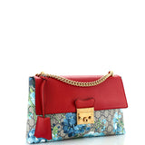 Gucci Padlock Chain Flap Bag Blooms Print GG Coated Canvas and Leather Medium