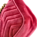 Gucci GG Marmont Flap Bag Embellished Matelasse Velvet Mini