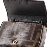 Fendi Chain Baguette Charm Bag Zucca Coated Canvas Nano