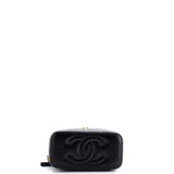 Chanel Pick Me Up Logo Handle Vanity Case with Chain Quilted Lambskin Small