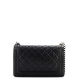 Chanel Boy Flap Bag Quilted Perforated Lambskin Old Medium