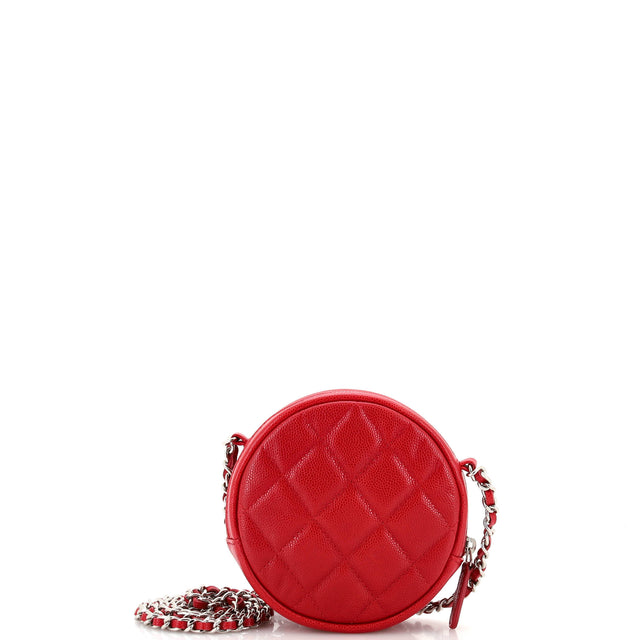 Chanel Round Clutch with Chain Quilted Caviar Mini