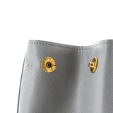 Prada Bicolor Lux Convertible Open Tote Saffiano Leather Medium