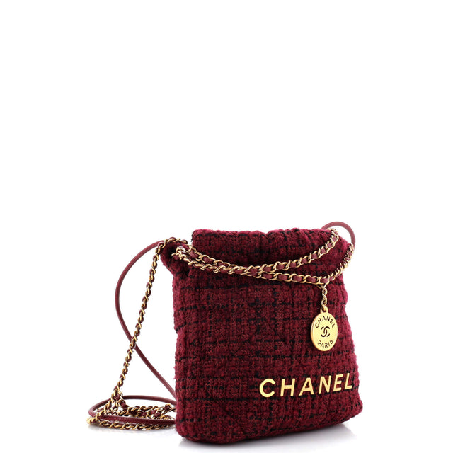 Chanel 22 Chain Hobo Quilted Tweed Mini
