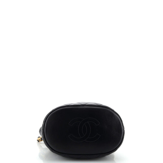 Chanel CC Turnlock Medallion Chain Bucket Bag Quilted Lambskin Small