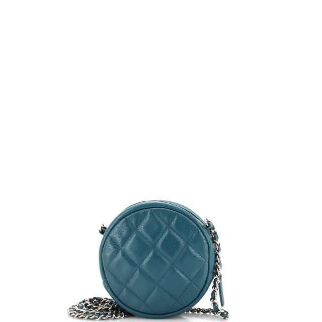 Chanel Round Clutch with Chain Quilted Caviar Mini