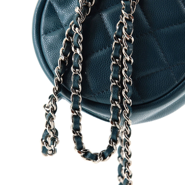 Chanel Round Clutch with Chain Quilted Caviar Mini