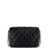 Chanel Chain Melody Flap Bag Quilted Caviar Medium