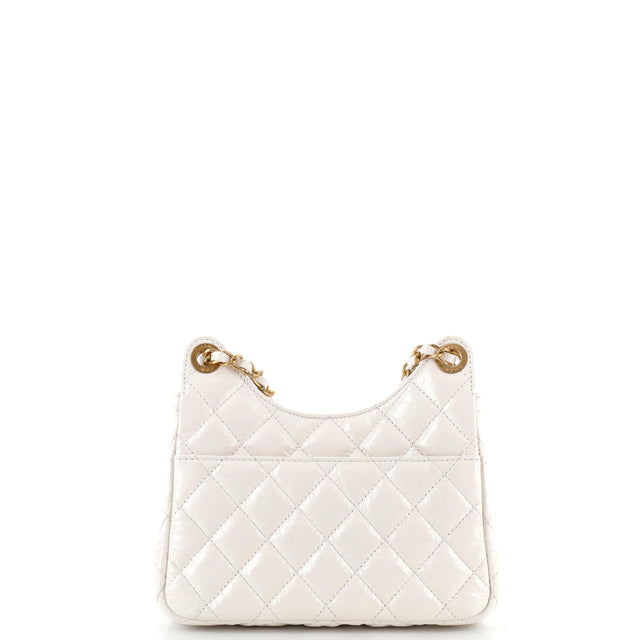Chanel Wavy CC Hobo Quilted Crumpled Calfskin Small