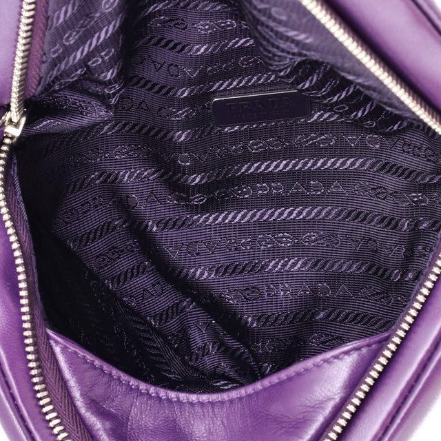Prada Triangle Convertible Zip Handbag Leather Small