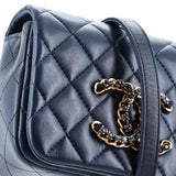 Chanel Crystal CC Full Flap Bag Quilted Lambskin Mini