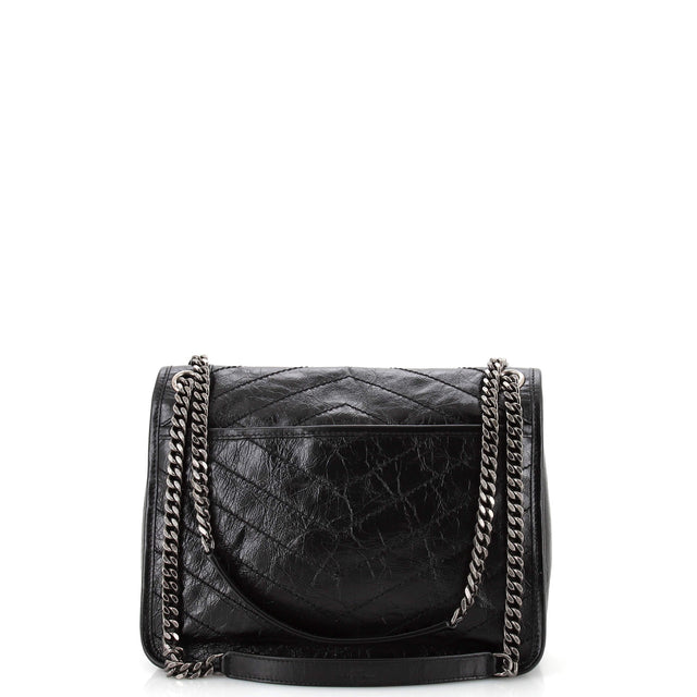 Saint Laurent Niki Chain Flap Bag Matelasse Chevron Leather Medium