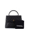 Chanel Vintage Classic Top Handle Flap Bag Quilted Caviar Jumbo