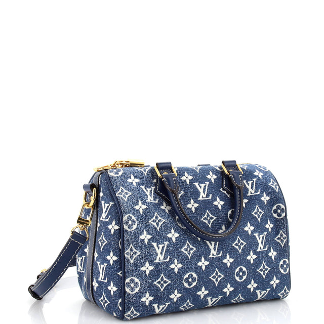 Louis Vuitton Speedy Bandouliere Bag Monogram Jacquard Denim 25