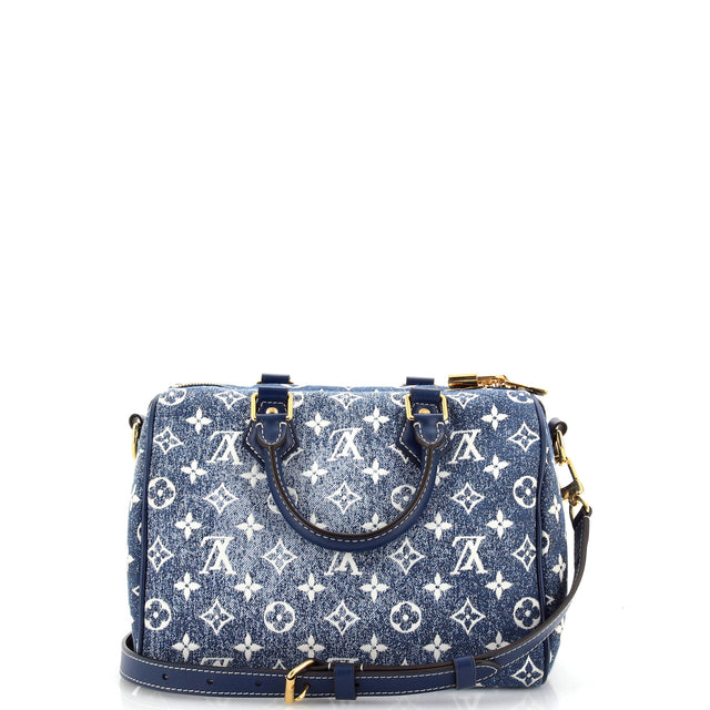 Louis Vuitton Speedy Bandouliere Bag Monogram Jacquard Denim 25