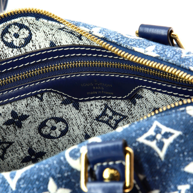 Louis Vuitton Speedy Bandouliere Bag Monogram Jacquard Denim 25