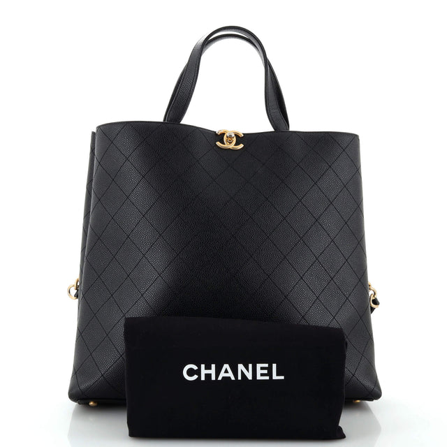 Chanel Shopping Tote Stitched Grained Calfskin Large