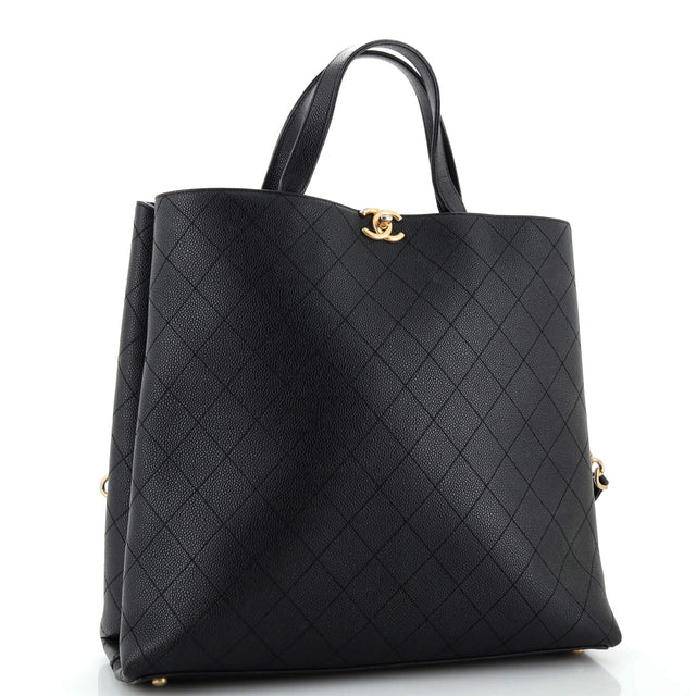 Chanel Shopping Tote Stitched Grained Calfskin Large