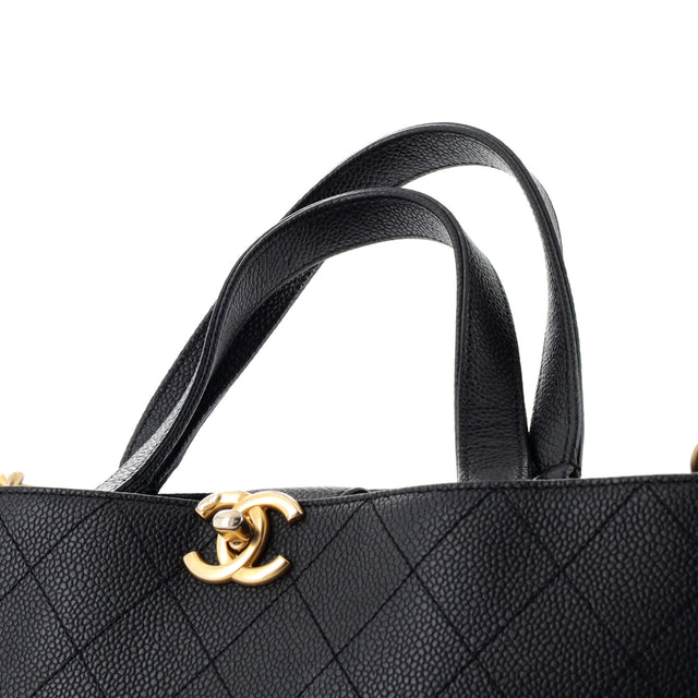 Chanel Shopping Tote Stitched Grained Calfskin Large