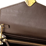 Fendi F is Fendi Continental Chain Wallet Zucca Embossed Leather