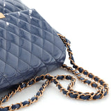 Chanel Envelope Lock 3 Accordion Bag Quilted Patent Goatskin Medium