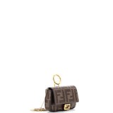 Fendi Chain Baguette Charm Bag Zucca Coated Canvas Nano