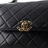 Chanel Chain Infinity Top Handle Bag Quilted Lambskin Small