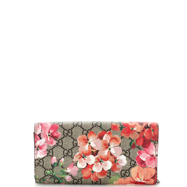 Gucci Dionysus Chain Wallet Blooms Print GG Coated Canvas Long