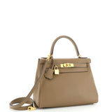 Hermes Kelly Handbag Brown Evercolor with Gold Hardware 28