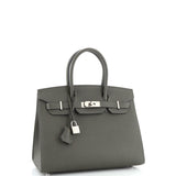 Hermes Birkin Sellier Bag Green Epsom with Palladium Hardware 30