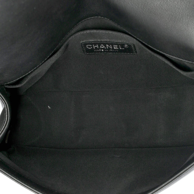 Chanel Boy Flap Bag Quilted Plexiglass Patent Old Medium