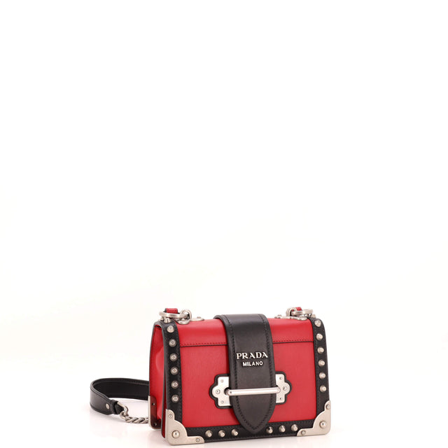 Prada Cahier Crossbody Bag Studded City Calf Small