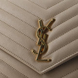 Saint Laurent Classic Monogram Envelope Wristlet Clutch Matelasse Chevron Leather