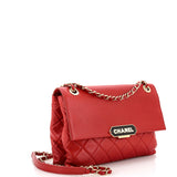 Chanel Retro Label Flap Bag Quilted Lambskin Large