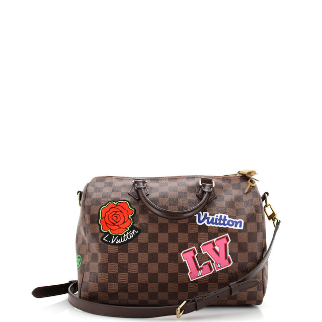 Louis Vuitton Speedy Bandouliere Bag Limited Edition Patches Damier 30