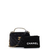 Chanel Pick Me Up Logo Handle Vanity Case Quilted Caviar Small