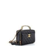 Chanel Pick Me Up Logo Handle Vanity Case Quilted Caviar Small