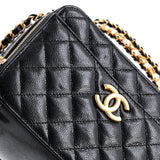 Chanel Pick Me Up Logo Handle Vanity Case Quilted Caviar Small