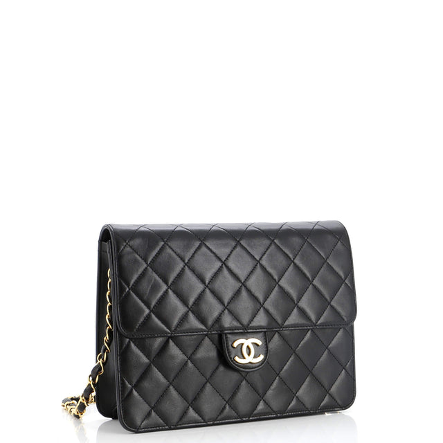 Chanel Vintage Clutch with Chain Quilted Leather Small