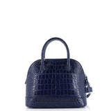 Balenciaga Logo Ville Bag Crocodile Embossed Leather Small