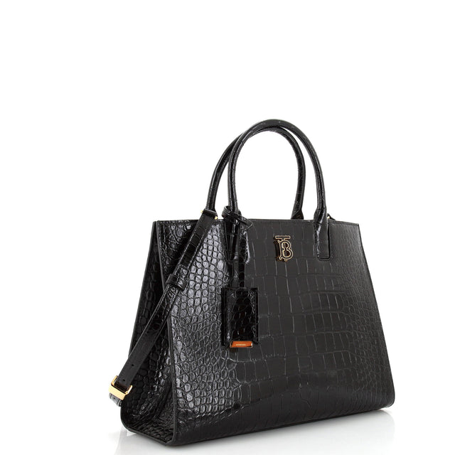 Burberry Frances Crocodile Embossed Small Tote Bag
