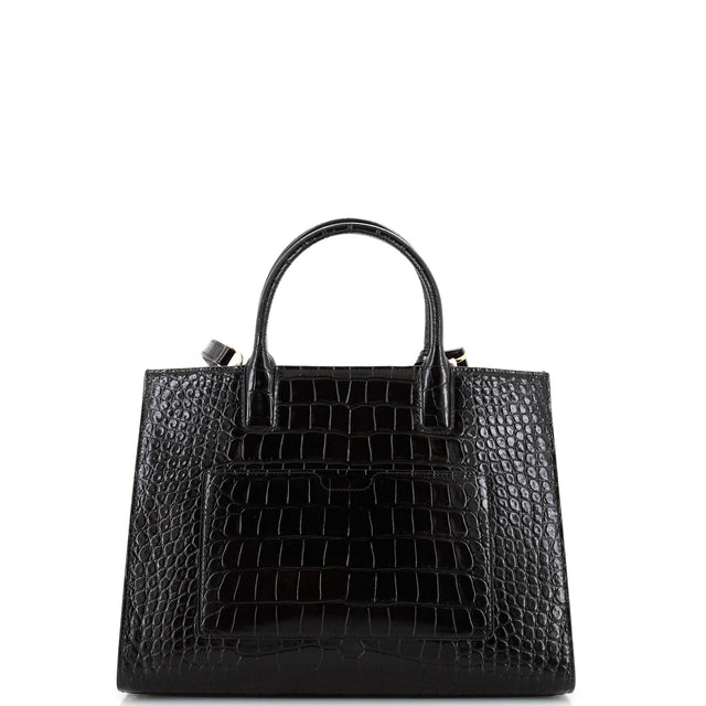 Burberry Frances Crocodile Embossed Small Tote Bag