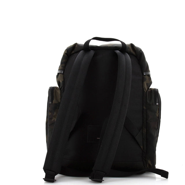 Saint Laurent Delave Multi-Pocket Backpack Camouflage Canvas