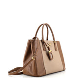 Prada Bicolor Double Zip Lux Tote Saffiano Leather Medium