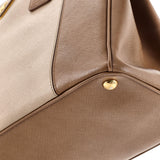 Prada Bicolor Double Zip Lux Tote Saffiano Leather Medium