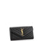 Saint Laurent Classic Monogram Flap Wallet Matelasse Chevron Leather Large