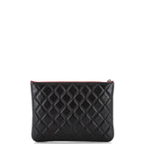 Chanel O Case Clutch Quilted Caviar Small